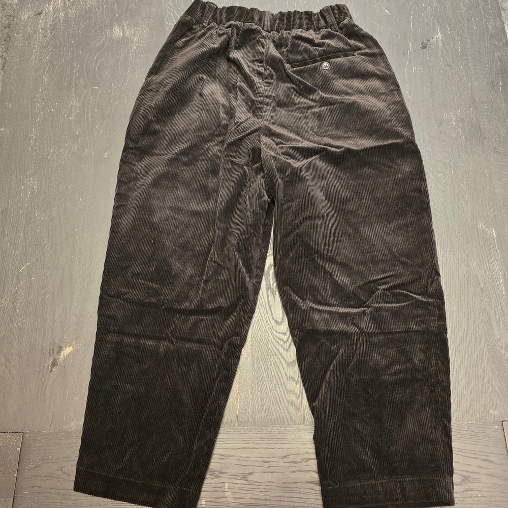 Nicholson & Nicholson Corduroy Trousers Black Wide Leg Pleated Made in Japan 38 - Picture 5 of 6